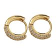 18ct Gold Plated Luxe Pave Huggie Earrings Online Sale