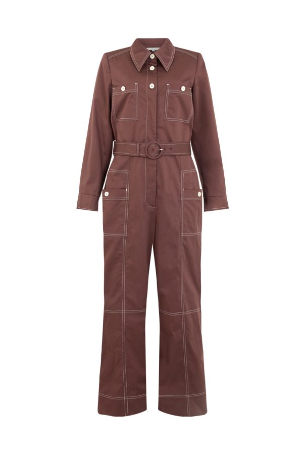 Laurie Jumpsuit Maroon For Sale