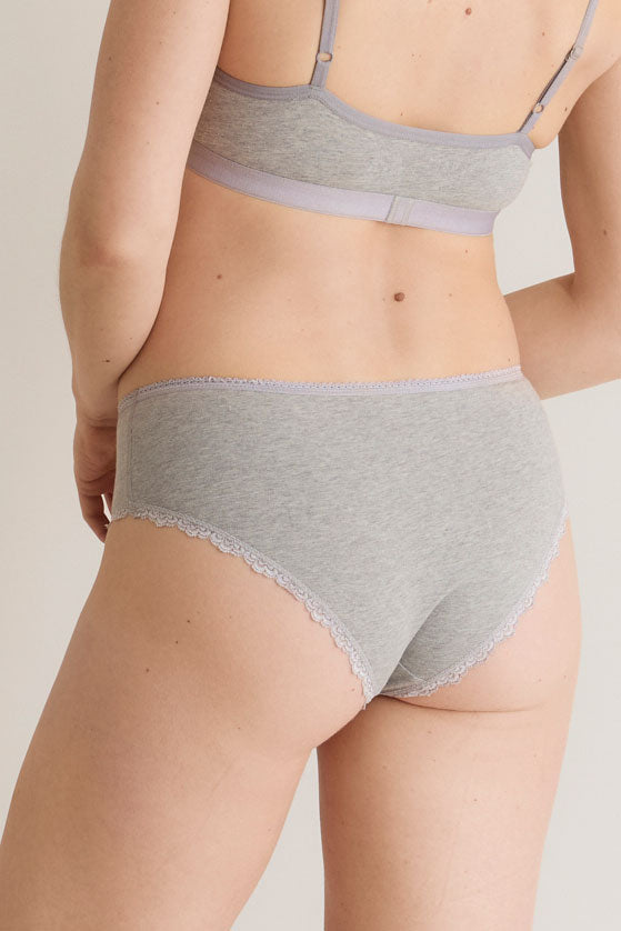 PALOMA Lace Briefs - GOTS Organic Cotton Grey Online