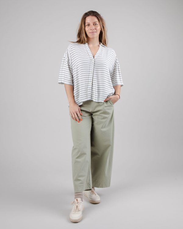 Mix Oversize Cropped Blouse Kale Discount