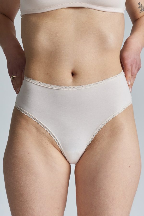 Birch organic-cotton Brazilian briefs - Shoreline Peach Online