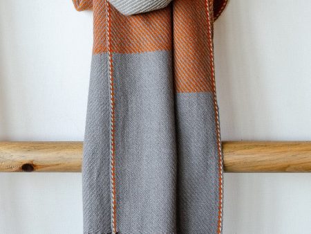 100% WOOL SCARF WOMEN -DYED WITH TEA, TESU FLOWERS AND HARADA Online Sale