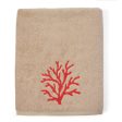 Red Coral Embroidered Bath Towel For Cheap