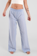 Chicory beach stripe ethical-cotton pyjama trousers - Mountain Blue Fashion