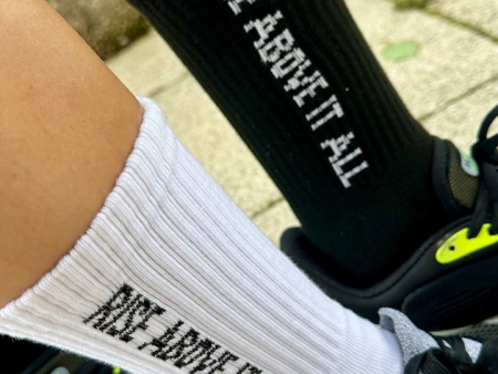 “Rise Above It All” Logo Socks- Black Supply