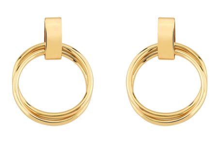 18ct Gold Plated  Dual Hoop Earrings Online now