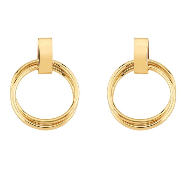 18ct Gold Plated  Dual Hoop Earrings Online now