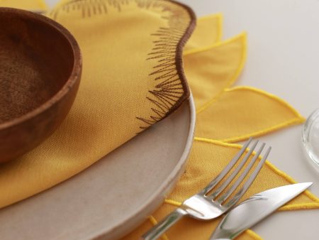 Helianthus Yellow Cotton Napkin (Set of 2) Hot on Sale