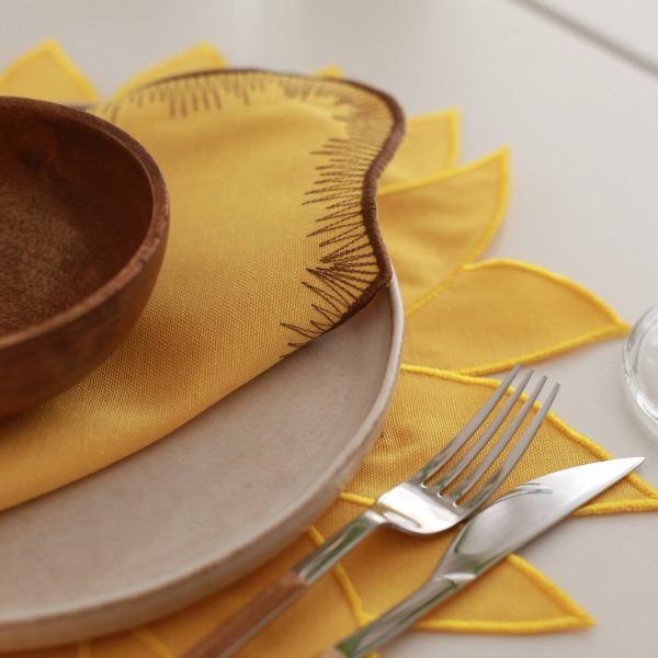 Helianthus Yellow Cotton Napkin (Set of 2) Hot on Sale