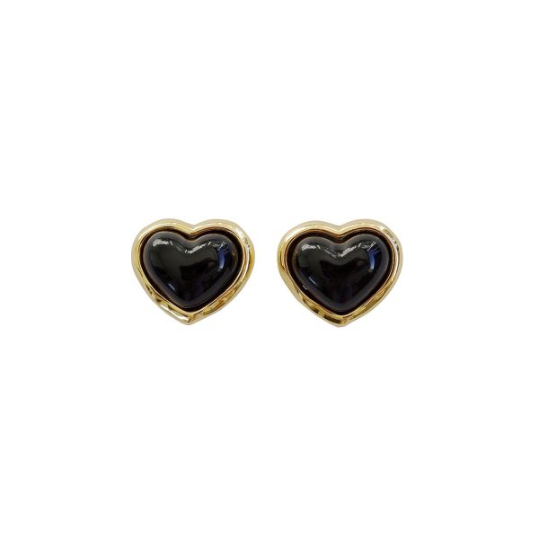 Porcelain Pearly White Heart Stud Earrings on Sale