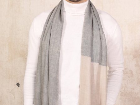 Ivory Grey Cashmere Scarf For Discount