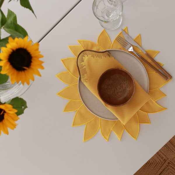 Helianthus Yellow Cotton Napkin (Set of 2) Hot on Sale