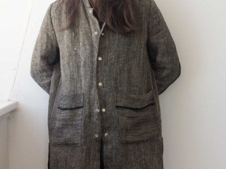 2Line Coat 100% Linen For Sale