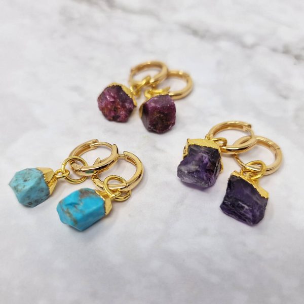 18ct Gold Vermeil Plated Birthstone Huggie Hoop Earrings Online