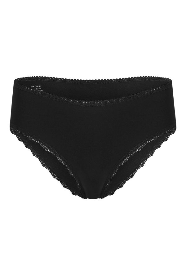 PALOMA Lace Briefs - GOTS Organic Cotton Black Online now