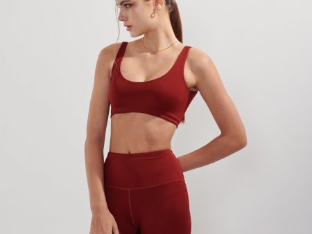 AirRise scoop neck sports bra - Wine Red Sale