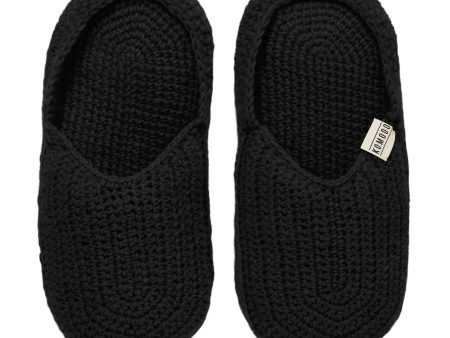 HIDE - Handknitted Wool Slipper Black For Cheap