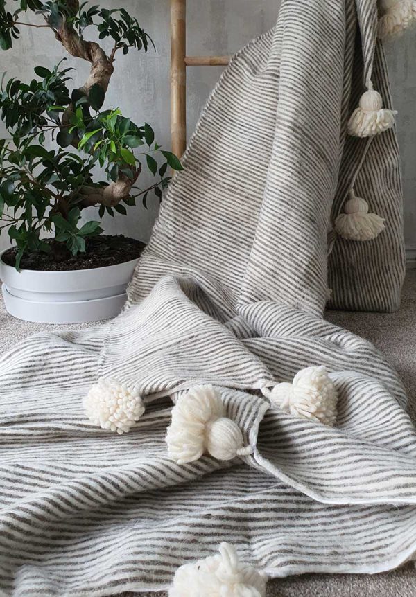 Nour  |  Organic Moroccan Wool Blanket For Discount