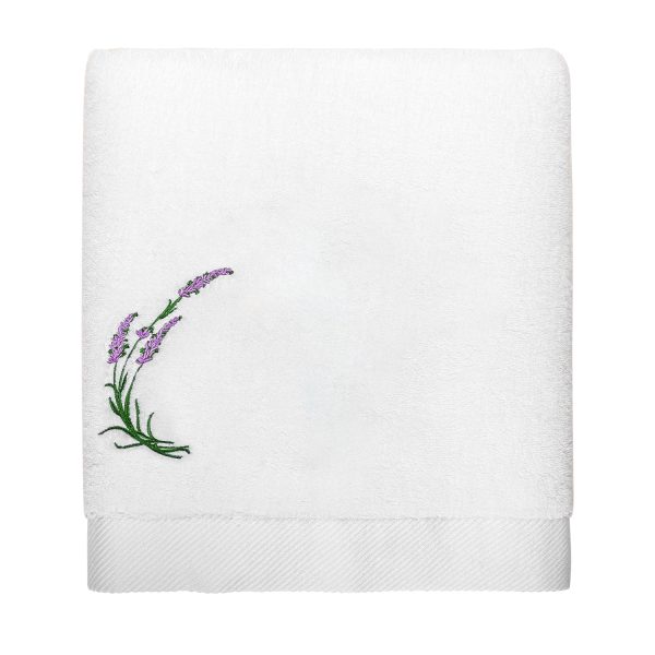 Lavender Embroidery Bath Towel Online