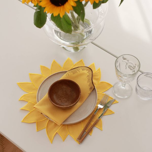 Helianthus Yellow Cotton Napkin (Set of 2) Hot on Sale