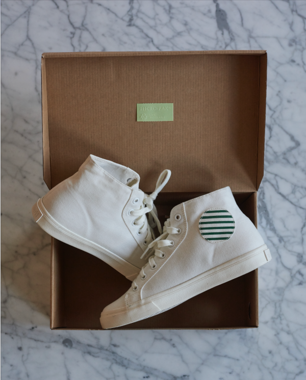 Elliott Footwear High-Top Recycled Canvas White Stripes Fashion