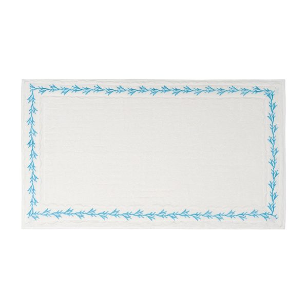 Turquoise Coral Cotton Bath Mat Online Hot Sale