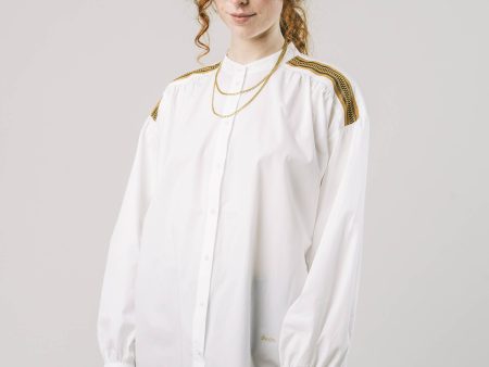 Ribbon Boho Blouse Off White Online