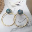 18ct Gold Plated Round Hoop Turquoise Gemstone Earrings Discount