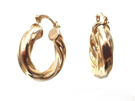 18ct Gold Plated  Brush Hoop Earrings Fashion