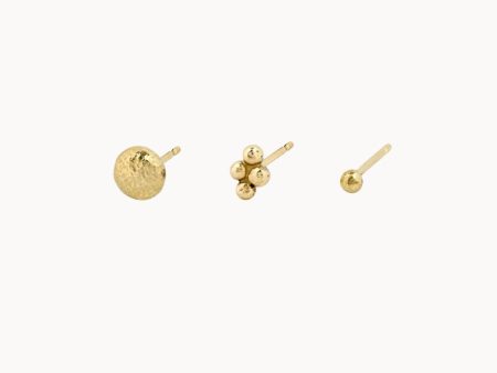 9ct Gold Delicate Mix and Match Earring Set Online Sale