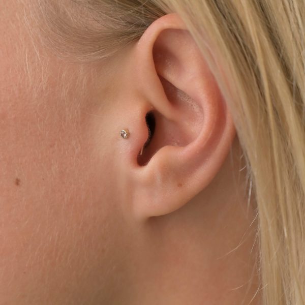 18ct Gold Delicate Gemstone Tragus Stud on Sale