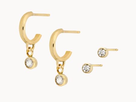 9ct Gold Dainty Gemstone Earring Set Online